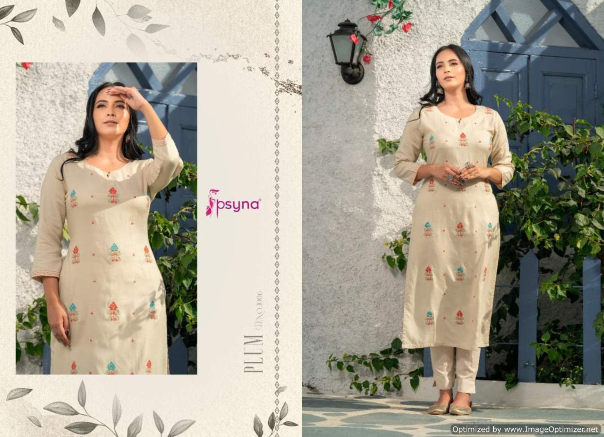 Psyna Plum Latest Ethnic Wear Rayon Embroidery Kurti Collection